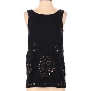Black Ramy Brook Silk Blend Sleeveless Blouse